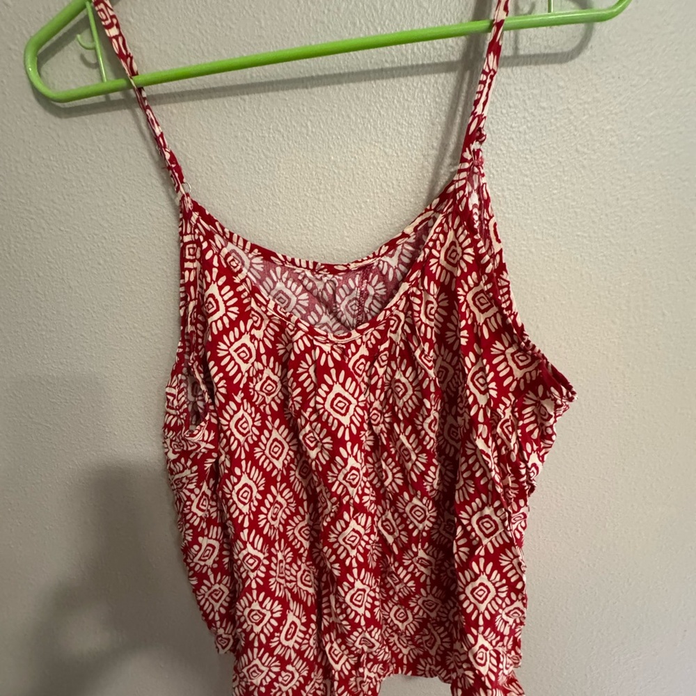 SHEIN Camisole Top in Elegant Red with Delicate Lace Trim